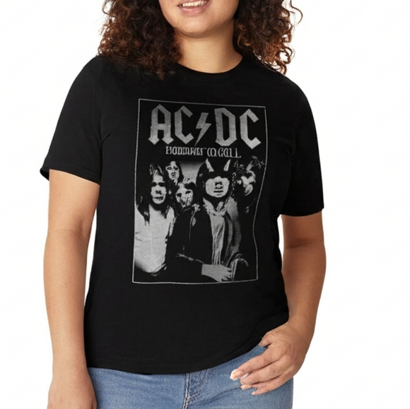 AC/DC | Tops | Nwt Acdc Womens Black Highway To Hell Vintage Portrait ...